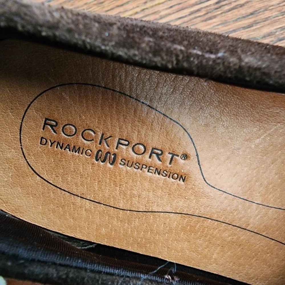 Rockport Suede Wedge Loafers Women 7M Brown Professional Comfortable Durable